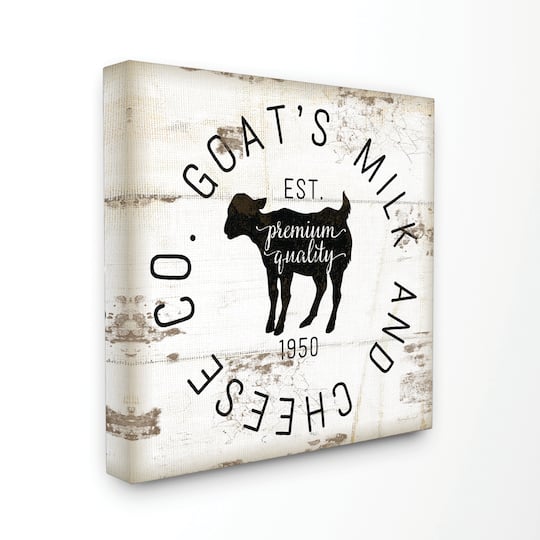 Stupell Industries Goat Milk and Cheese Co Vintage Sign Canvas Wall Art